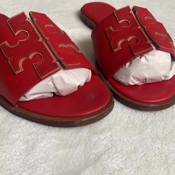 ❌SOLD ❌ Tory Burch red leather sandals/ slides size 8 US - Picture 11 of 11
